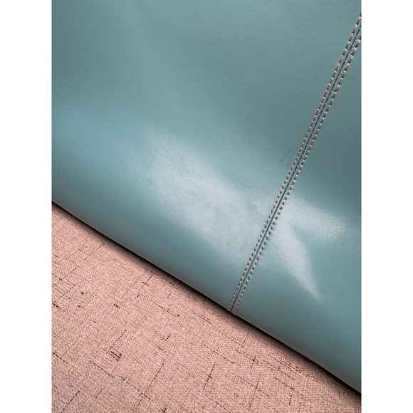 Wilsons Leather Turquoise Tote Shoulder Bag Crossbody Leopard Lining Insert - Picture 6 of 10